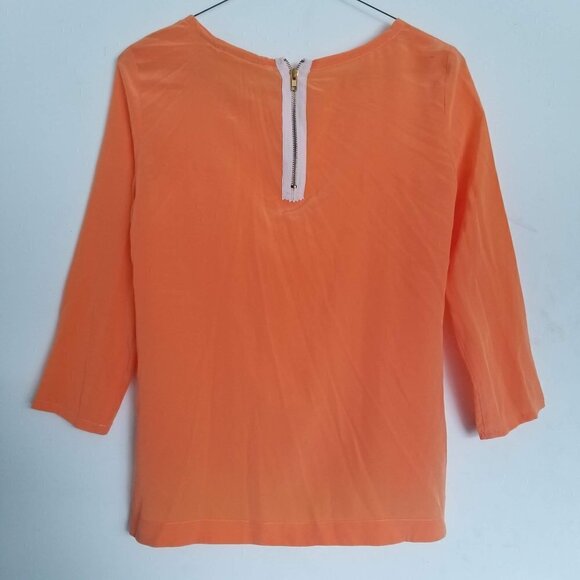 Anthropologie Maeve Silk Zipper Back Blouse Sz XS - Picture 2 of 9